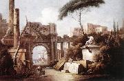 ZAIS, Giuseppe Ancient Ruins with a Great Arch and a Column Sweden oil painting artist
